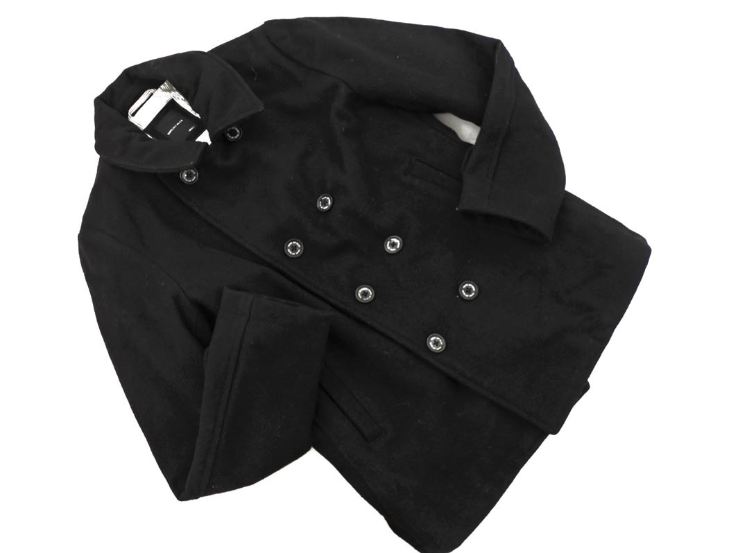 SHIPS JET BLUE シップスジェットブルー ピー コート sizeS/黒 ◇■ ☆ fjb5 メンズ拍卖
