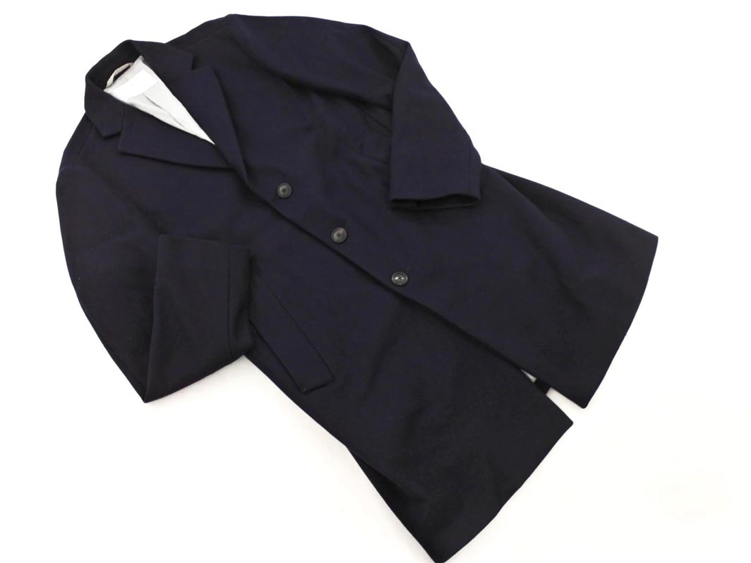 EDIFICE エディフィス ウール混 チェスター コート size44/黒 ◇■ ☆ fjb5 メンズ拍卖