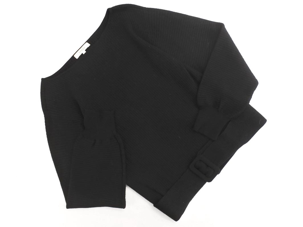 EPOCA エポカ カシミヤ混 ベルト ニット セーター size40/黒 ◇■ ☆ fjb4 レディース拍卖