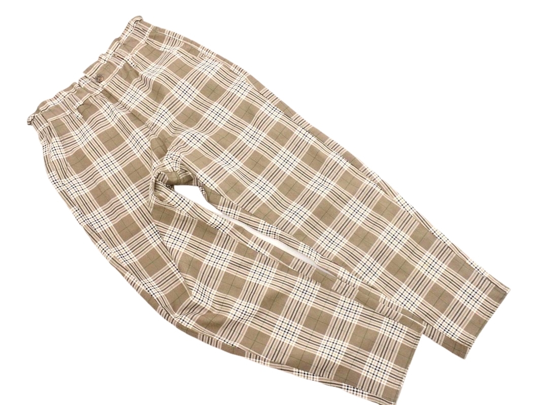 AS KNOW AS アズノゥアズ チェック テーパード パンツ sizeF/ベージュ ◇■ ☆ fjb6 レディース拍卖