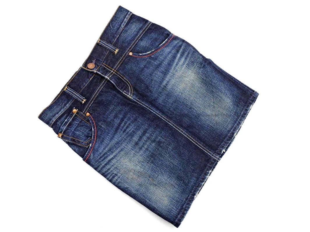 LEVI’S リーバイス LADY STYLE USED加工 タイト デニムスカート sizeM/青 ■■ ☆ fjc0 レディース拍卖