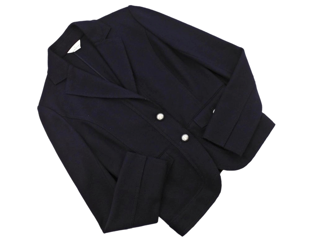 KUMIKYOKU 組曲 ウール100% テーラード ジャケット size3/紺 ◇■ ☆ fjc0 レディース拍卖