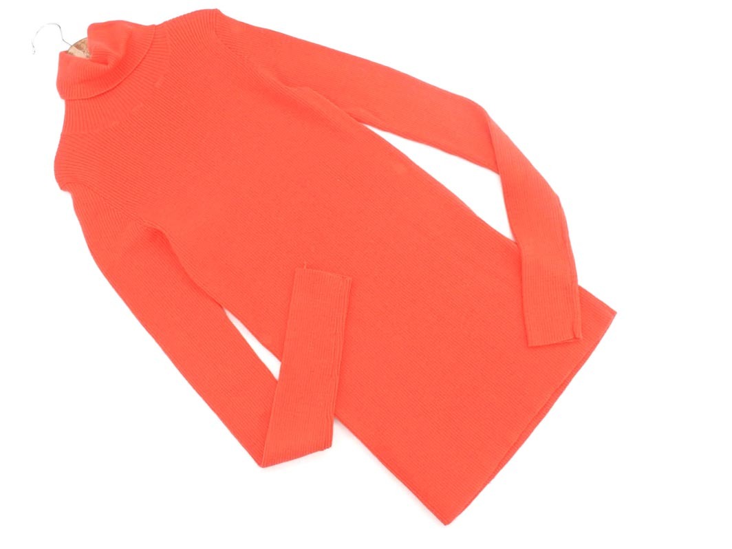 Le souk ルスーク ウール100% タートルネック ニット セーター size38/オレンジ ◇■ ☆ fjc0 レディース拍卖