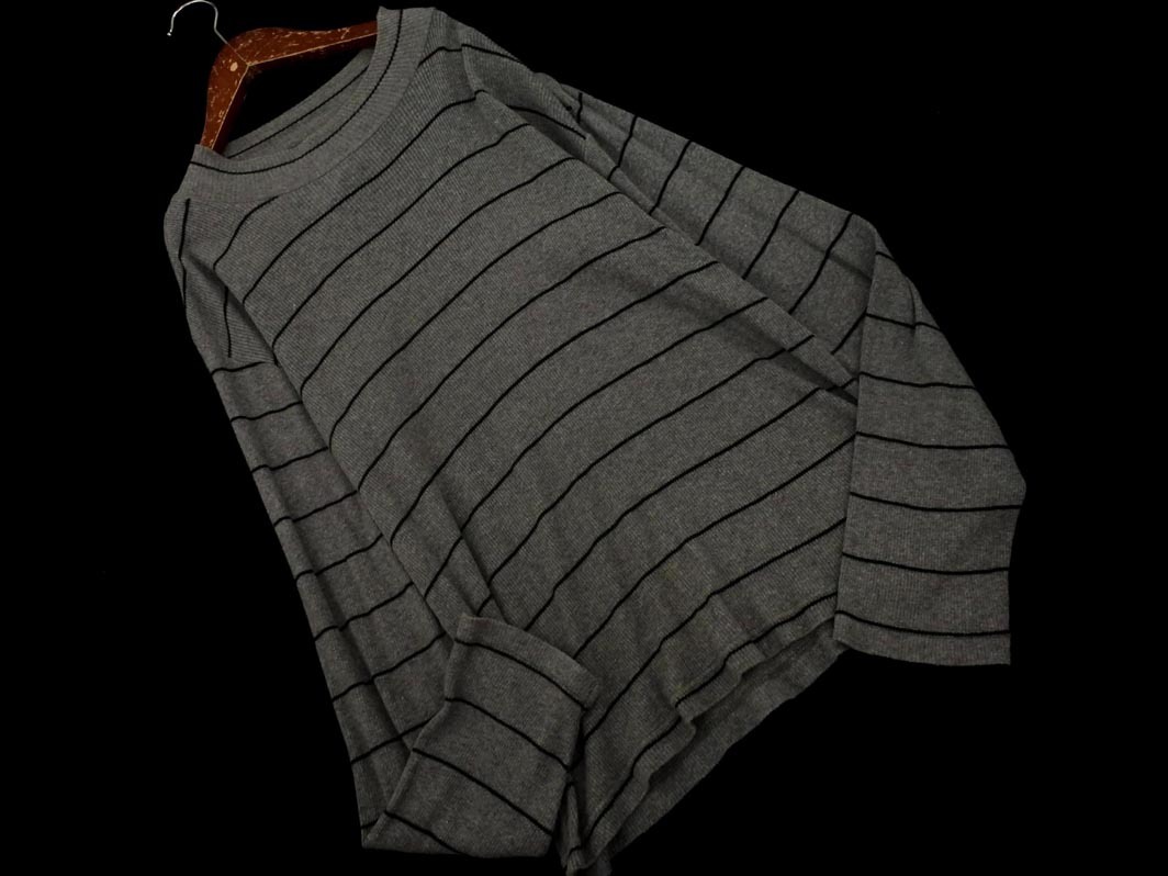 agnes b アニエスベー ボーダー ハイネック カットソー size0/グレー ◇■ ☆ fjc0 レディース拍卖