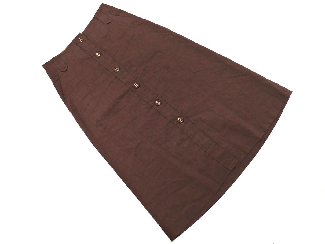 ROPE ロペ リネン混 ロング スカート size36/茶 ■■ ☆ fjc0 レディース拍卖