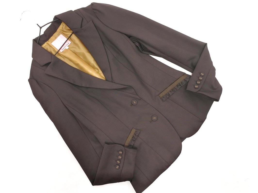 rebecca taylor レベッカテイラー レース ジャケット size2/濃茶 ◇■ ☆ fjc1 レディース拍卖
