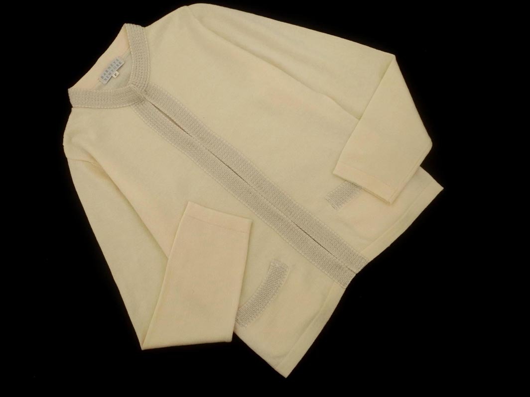 BARNEYS NEW YORK バーニーズ ニューヨーク ウール100% ニット カーディガン sizeF/アイボリー ◇■ ☆ fjc1 レディース拍卖