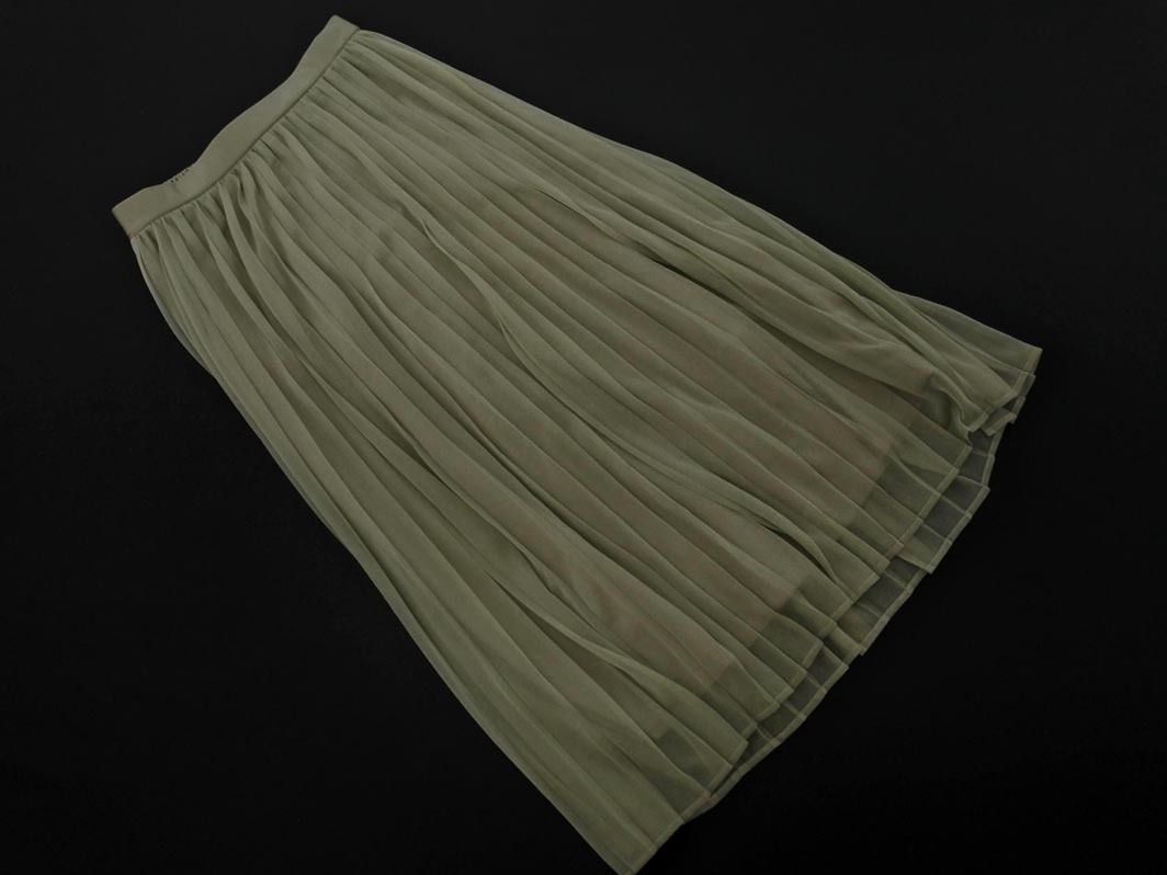 ネコポスOK MICHEL KLEIN ミッシェルクラン チュール プリーツ スカート size38/カーキ ■■ ☆ fjc2 レディース拍卖
