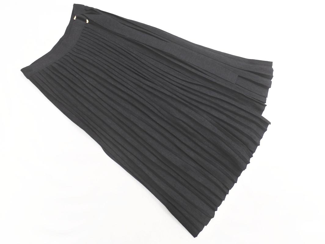 EPOCA エポカ ウール100% ニット プリーツ ロング 巻き ラップ スカート size40/黒 ◇■ ☆ fhd0 レディース拍卖