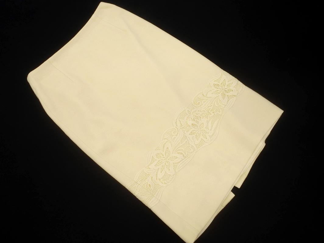 Viaggio Blu ビアッジョブルー ウール混 レース タイト スカート size2/アイボリー ◇■ ☆ fjc4 レディース拍卖