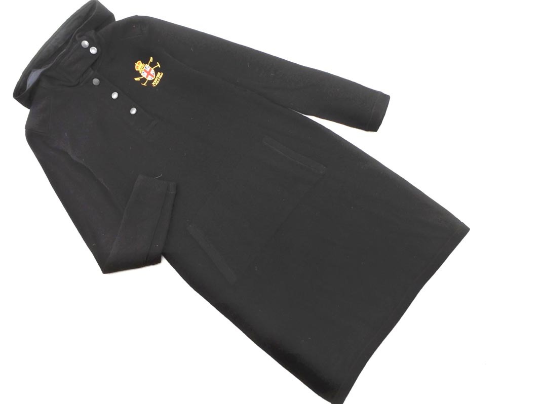 Ralph Lauren ラルフローレン カシミヤ混 フード 刺繍 ニット ワンピース sizeM/黒 ◇■ ☆ fjc7 レディース拍卖