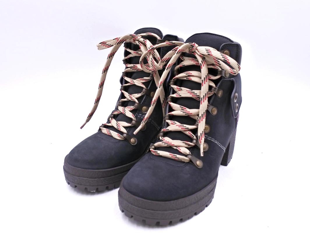 美品 SEE BY CHLOE シーバイクロエ チャンキーヒール レースアップ ブーツ size35/チャコール ◇■ ☆ fjc8 レディース拍卖