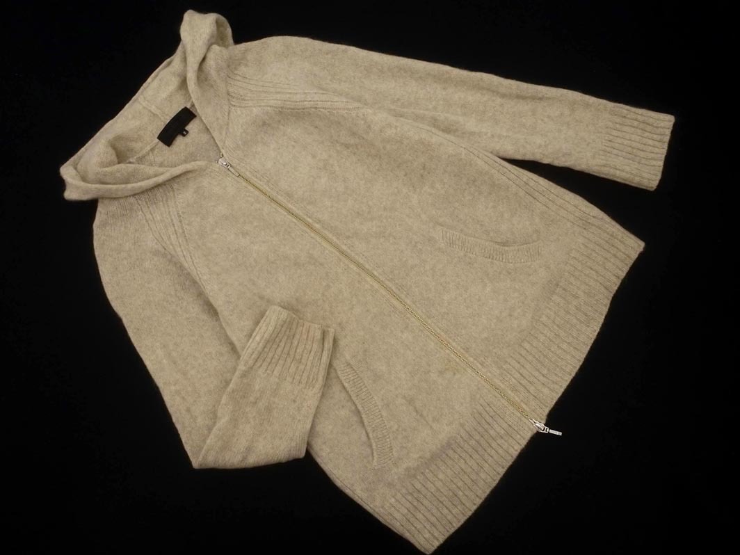 UNTITLED アンタイトル アルパカ混 ニット ジップアップ パーカー size2/ベージュ ◇■ ☆ fjc8 レディース拍卖