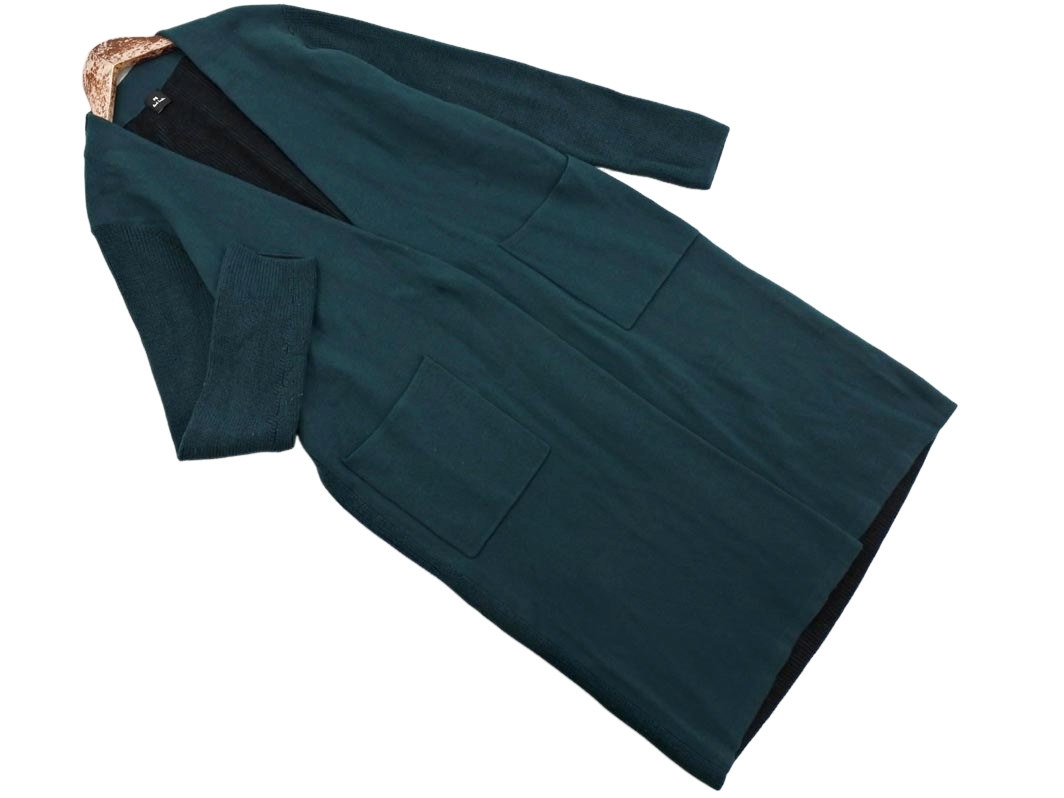 Paul Smith ポールスミス ウール100% ニット ロング カーディガン sizeM/緑 ◇■ ☆ fjc8 レディース拍卖