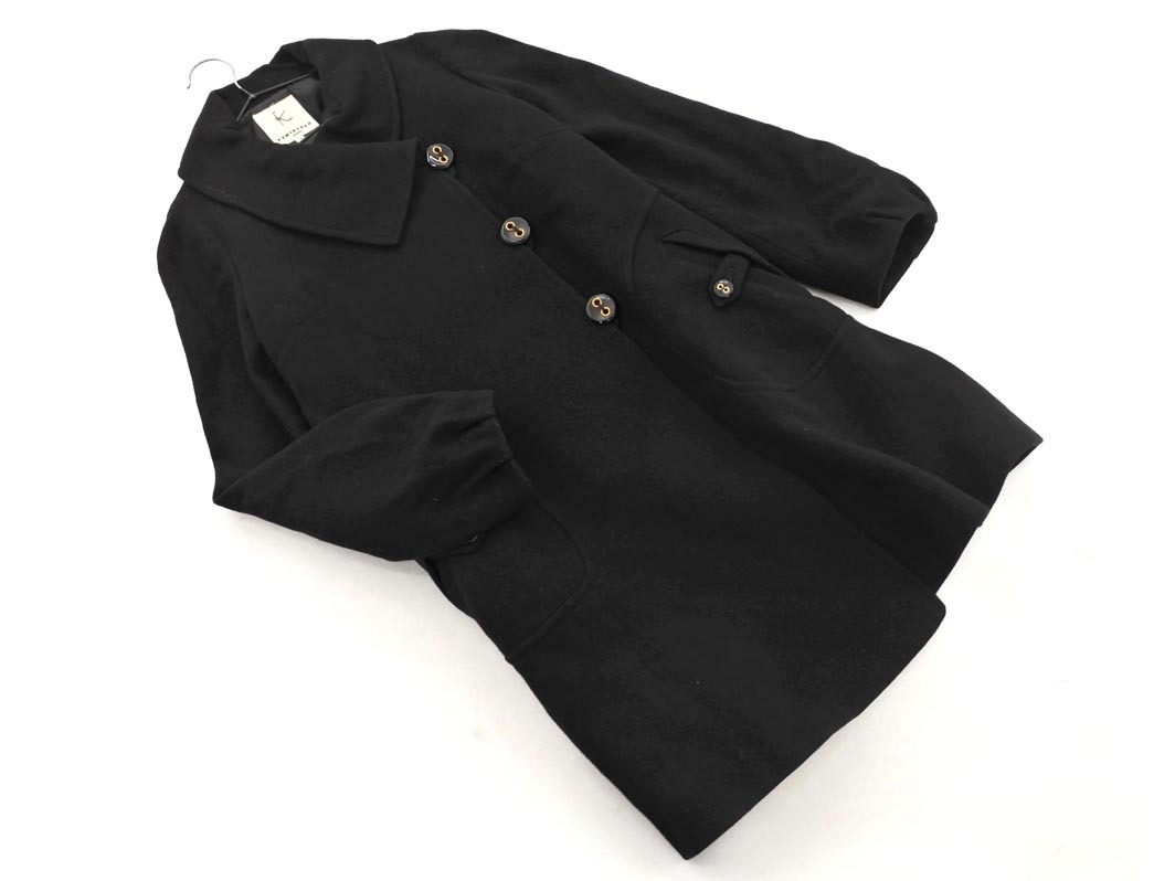 KUMIKYOKU 組曲 ウール100% コート size2/黒 ◇■ ☆ fjd1 レディース拍卖