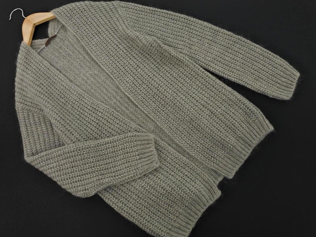 PROFILE プロフィール モヘア混 ショール カーディガン size38/グレー ◇■ ☆ fjd0 レディース拍卖