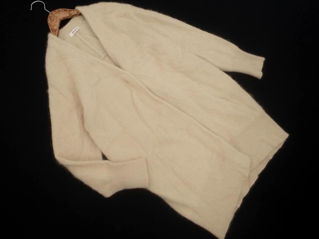 NOLLEY’S ノーリーズ ウール混 Vネック ロング カーディガン size38/ベージュ ◇■ ☆ fjd1 レディース拍卖