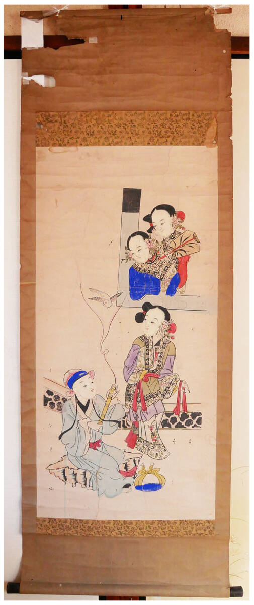 【真作】掛軸『 蘇州版画 大判 』古画 古文書 中国唐物唐画拍卖