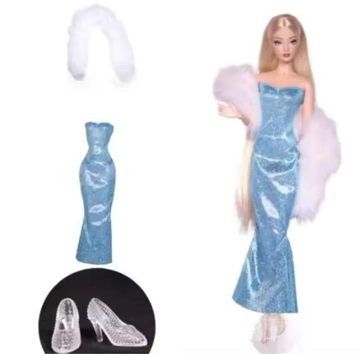 ショール・ドレス・靴セットリカちゃん・バービーちゃん・お人形さん用 バービー Barbie バービー人形拍卖