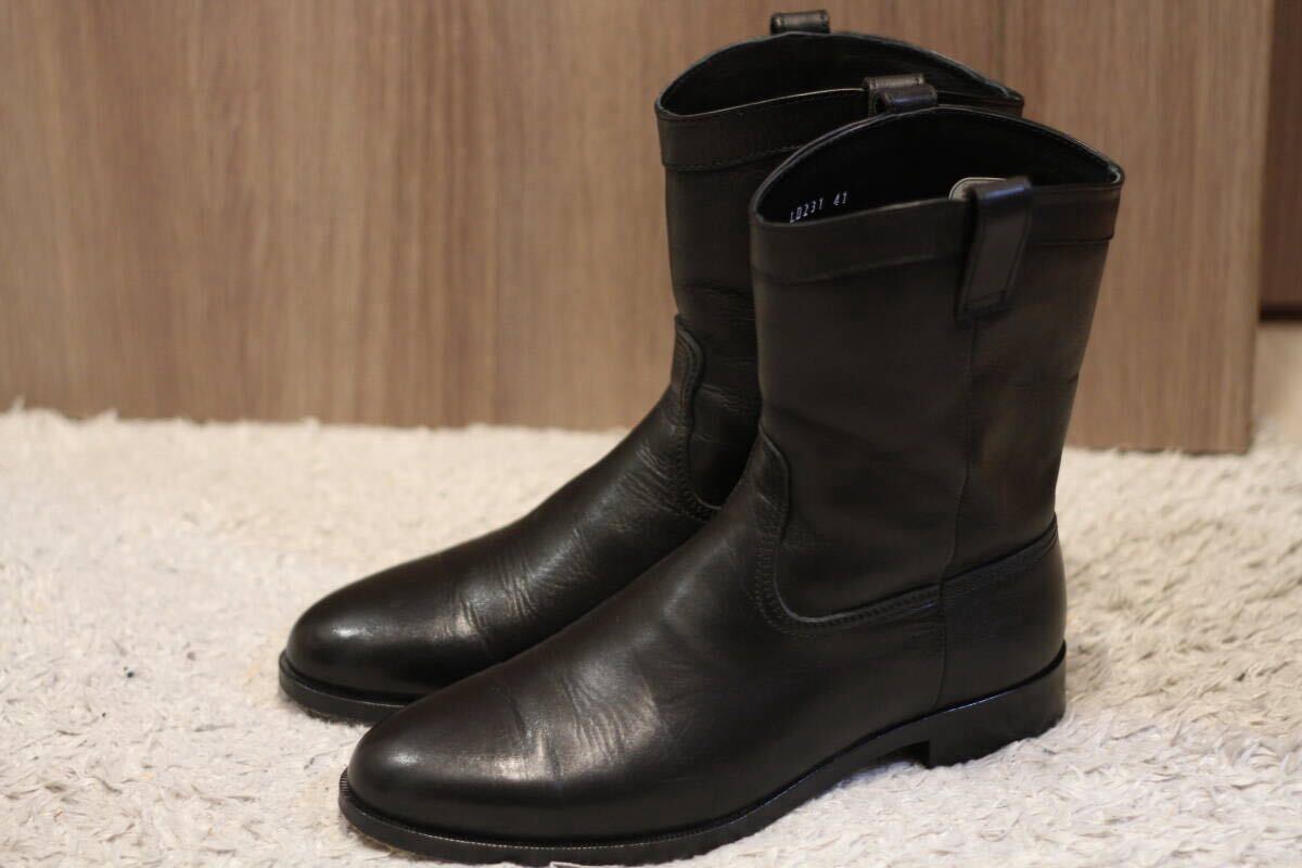 【美品】EDIFICE SHOES オリジナル レザー ペコスブーツ 41(チェルシー サイドゴア エディフィス l'echoppe レショップ ウェスタン)拍卖