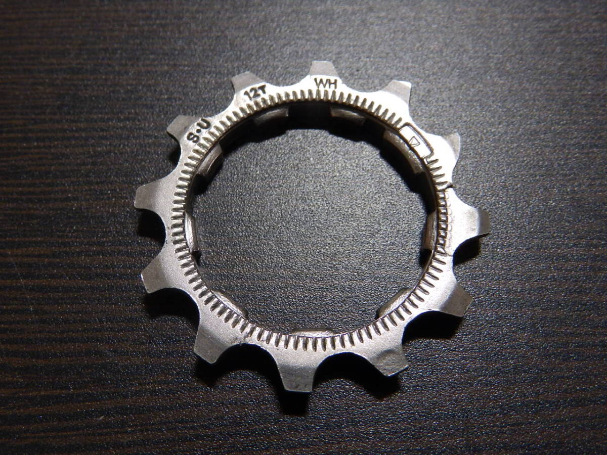 シマノ S.Uカセットスプロケット トップ12T 厚み:5.0ミリ(7速用?) 使用僅少 ブラウン仕上げ コレクターズアイテム拍卖