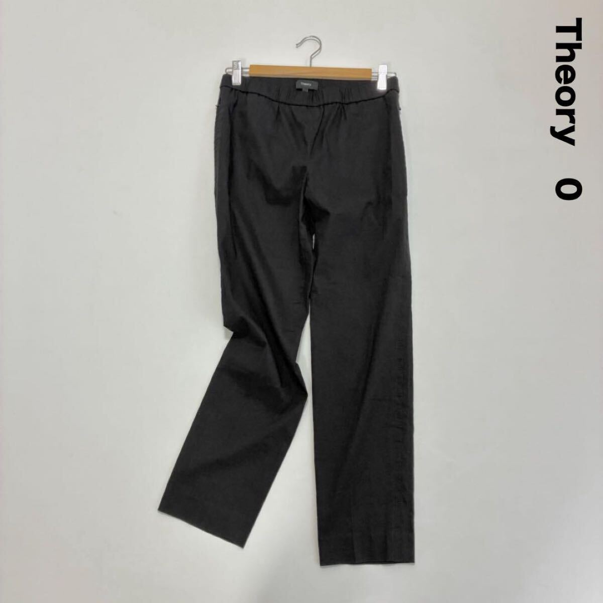 Theory セオリー☆オーガニッククランチウォッシュベーシックプルオンパンツ 0 ストレッチ リネン イージーパンツ拍卖