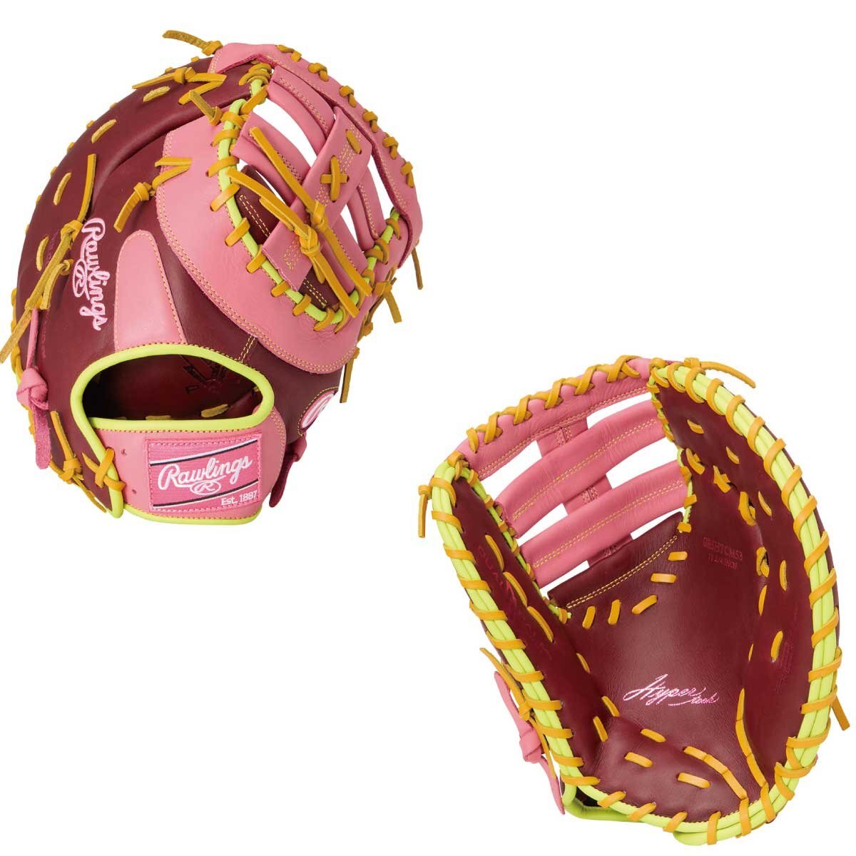 1681665-Rawlings/軟式ミット ハイパーテックカラーズ M53 ファーストミット 野球グローブ/LH拍卖