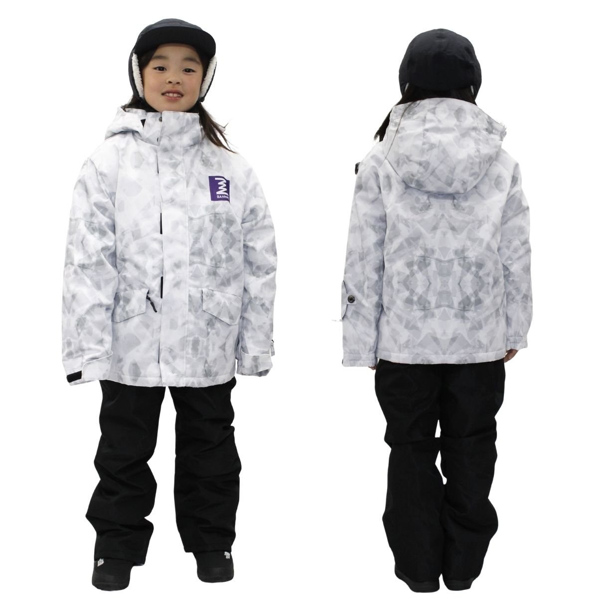 1543081-BANNNE/キッズ ジュニア スキースーツ スキーウェア 上下セット 子供用 耐水圧10000mm/130拍卖