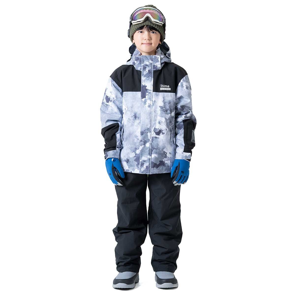 1690640-nima/キッズ ジュニア スキーウェア 上下セット 耐水圧10000mm 男の子 女の子/160拍卖