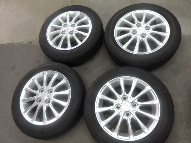 ダイハツ 純正 OP? メッシュ? シルバー 軽 14インチ アルミホイール 14X4.5J +45・2023年製 155/65R14 タイヤ付 4本拍卖