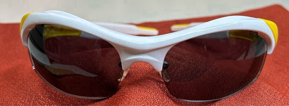 SWANS 近視 度入り スポーツサングラス スモークレンズ ハーフリム 日本製 レンズ測定値あり used品 拍卖