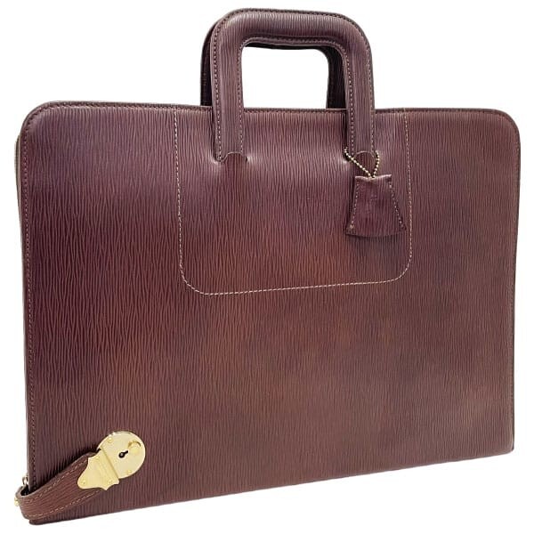 15868 バーバリー ブリーフケース レザー 革 ダークブラウン 濃茶 こげ茶 BURBERRY Burberrys拍卖