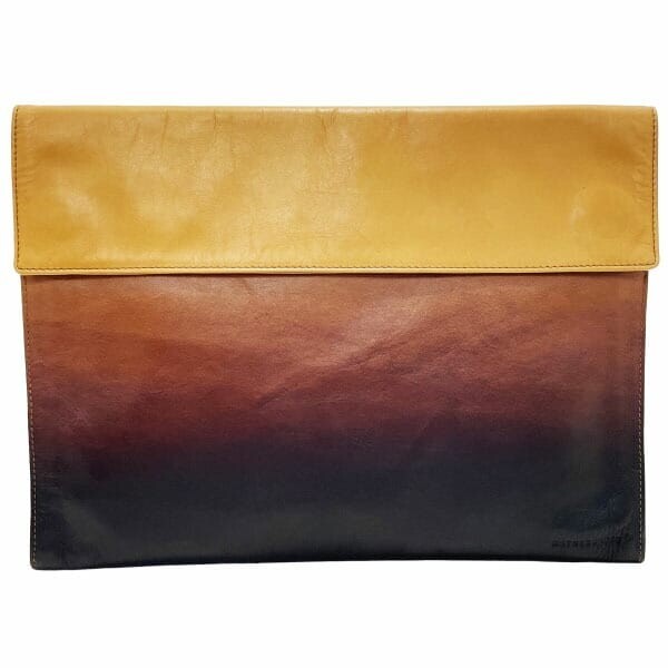 15889 マザーハウス クラッチバッグ ロゴ ドキュメントケース レザー 革 ブラウングラデーション 茶色拍卖