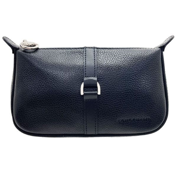 15898 ロンシャン ポーチ ロゴ マルチポーチ レザー 革 ブラック 黒 LONGCHAMP 化粧ポーチ コスメポーチ拍卖