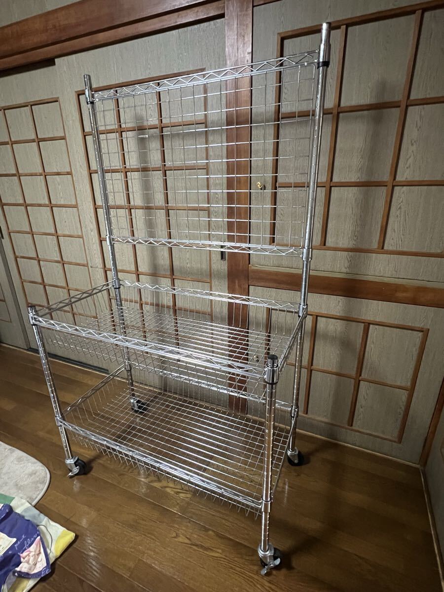 【引き取り限定】メタルワゴン キャスター付き スチールラック メタルラック 店舗什器 ※配達可能拍卖