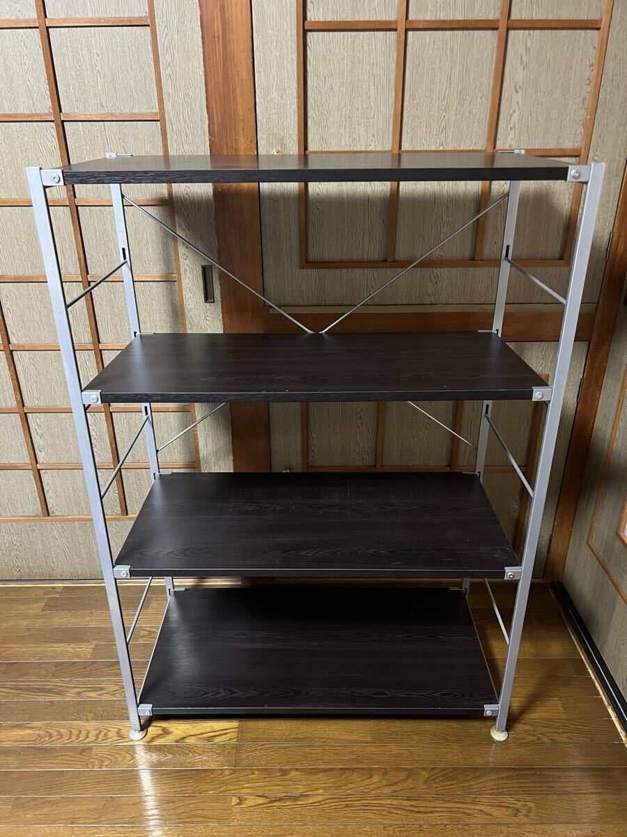 【引き取り希望】組み立て棚 木板 シルバー拍卖