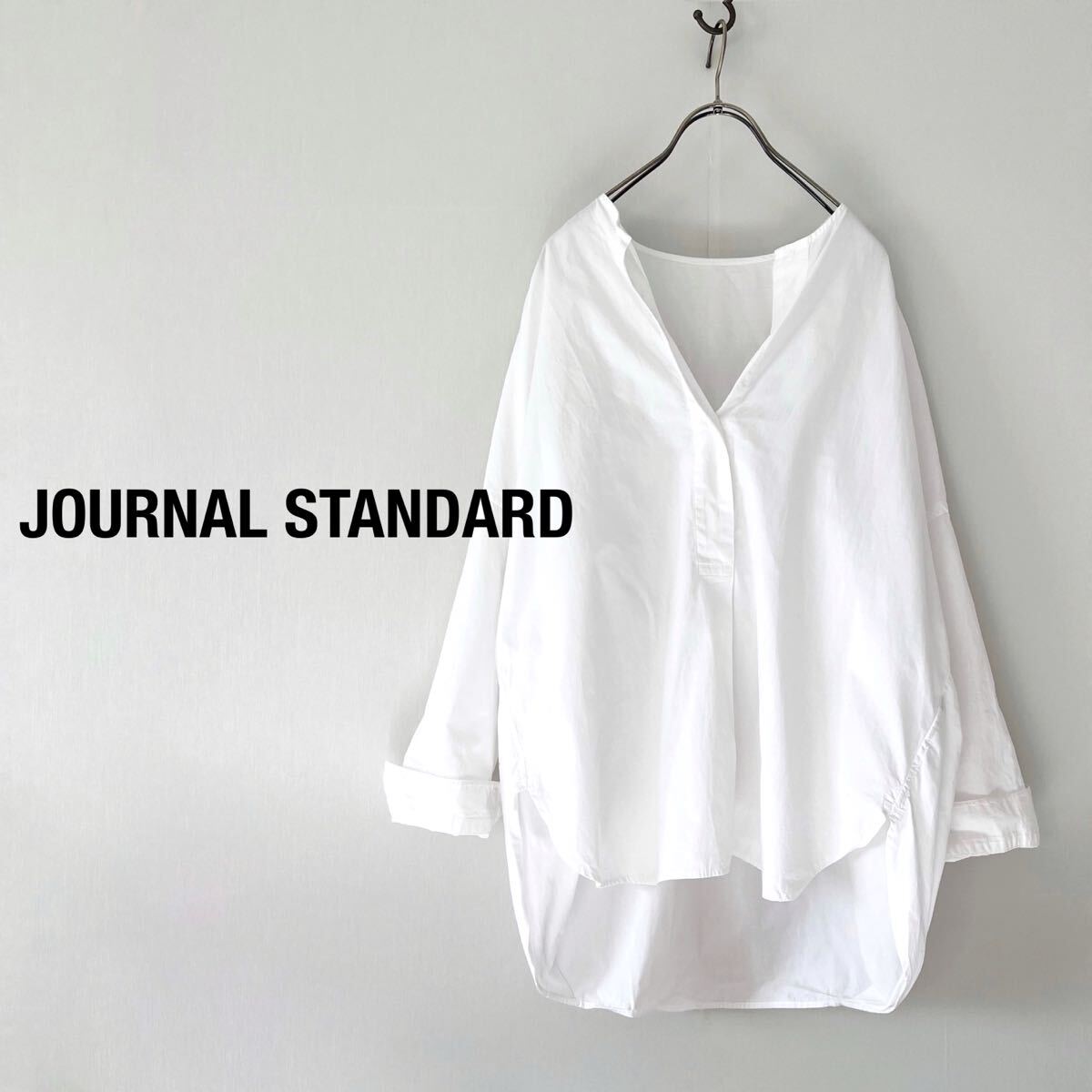 JOURNAL STANDARD ジャーナルスタンダード ノーカラースキッパーシャツ オーバーサイズ ホワイト レディース拍卖