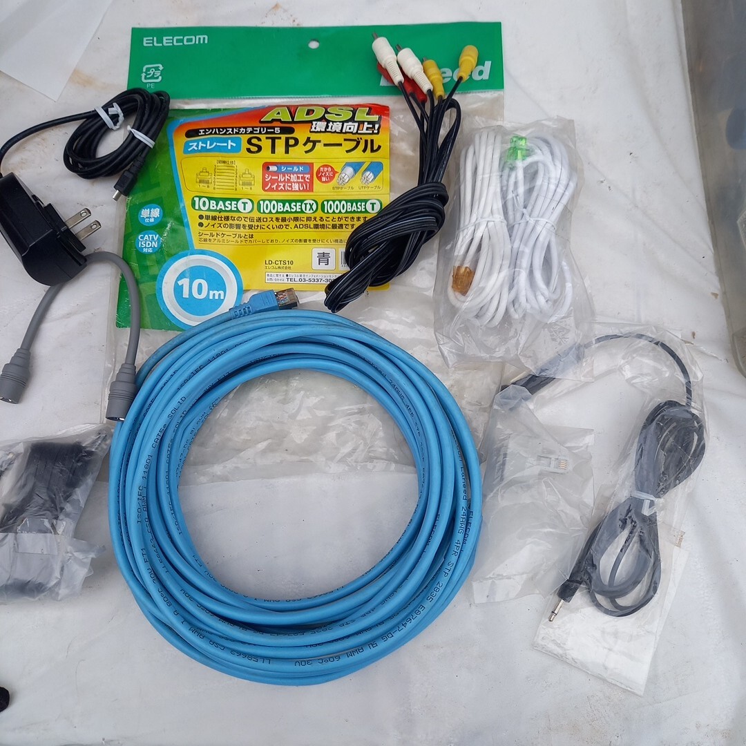 LANケーブル アダプター 10m 通信ケーブル ? コネクター まとめて ジャンク扱い ピンケーブル lan拍卖