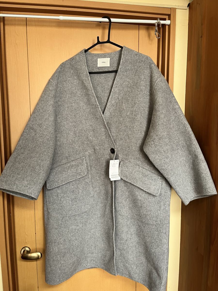 モッサーダブルフェイス V/Nコート イエナ IENA Vネックコート アウター グレー 38 9号 10号 11号 未使用 美品拍卖