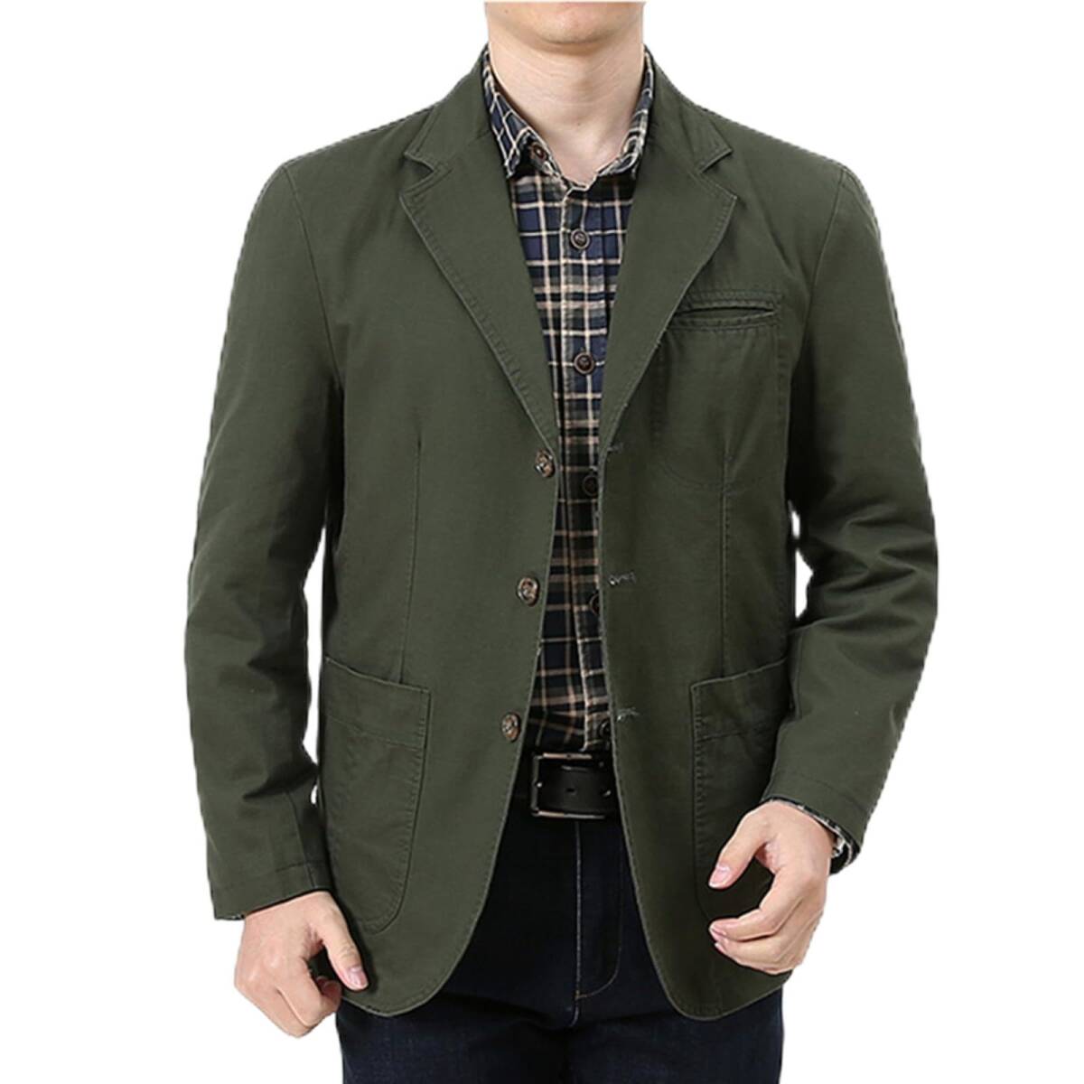 新品★テーラードジャケット メンズ 紳士 秋冬 スーツジャケット 軽量 ブレザー カジュアル ビジネス 防風 上着 アウター 通勤 グリーンM拍卖