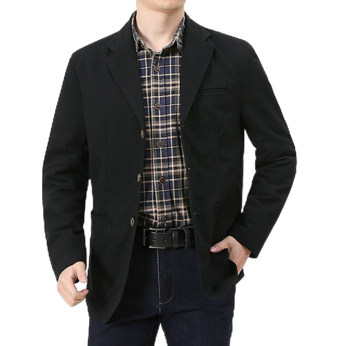 新品★テーラードジャケット メンズ 紳士 秋冬 スーツジャケット 軽量 ブレザー カジュアル ビジネス 防風 上着 アウター 通勤 ブラックM拍卖