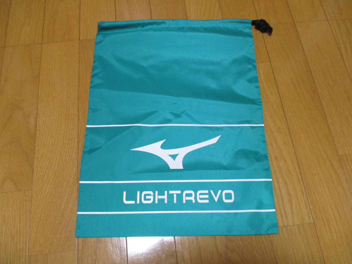 未使用保管品!ミズノ★<シューズ入れ・巾着>★42X32cm エメラルドグリーン・白拍卖