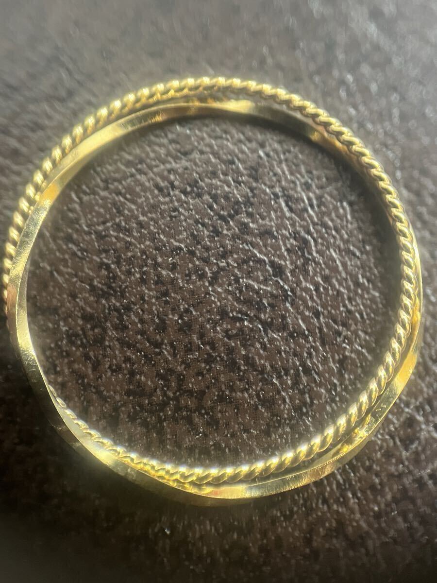 K18 指輪 リング 18金 ゴールド 750 2連 約13号拍卖