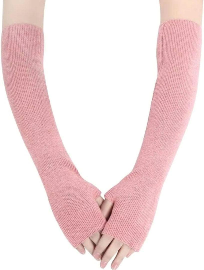 新品 アームウォーマー レディース アームカバー ロング 親指穴付き 保温拍卖