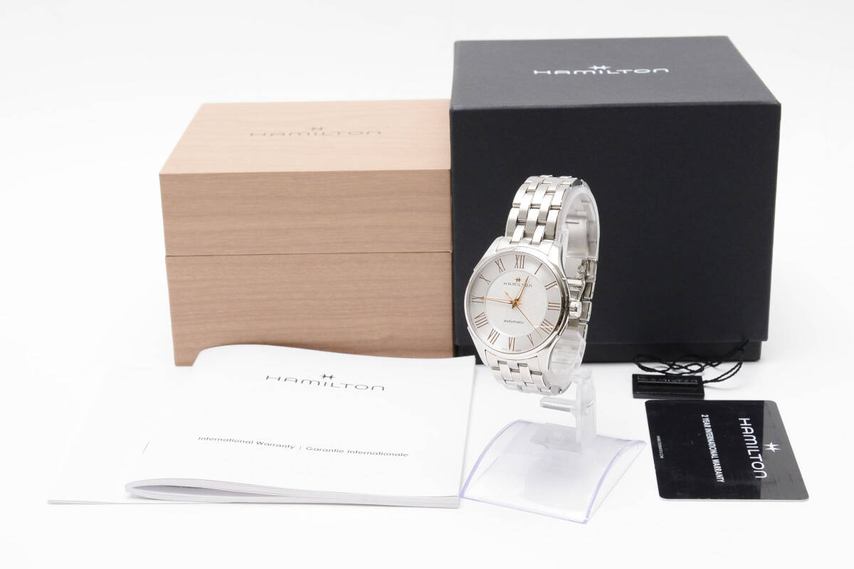 稼働品 超美品 HAMILTON H425350 ハミルトン ジャズマスター メンズ腕時計 箱付き 説明書 カード 商品タグ 付属 ヴィンテージ 動作品 人気 拍卖