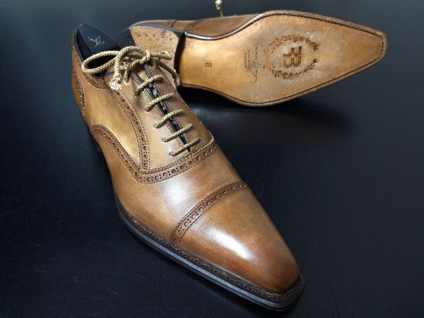 試し履き程度 フランチェスコベニーニョ 9 FRANCESCO BENIGNO ストレートチップ ノルべジョーゼウェルトデザイン ドレスシューズ 1002拍卖