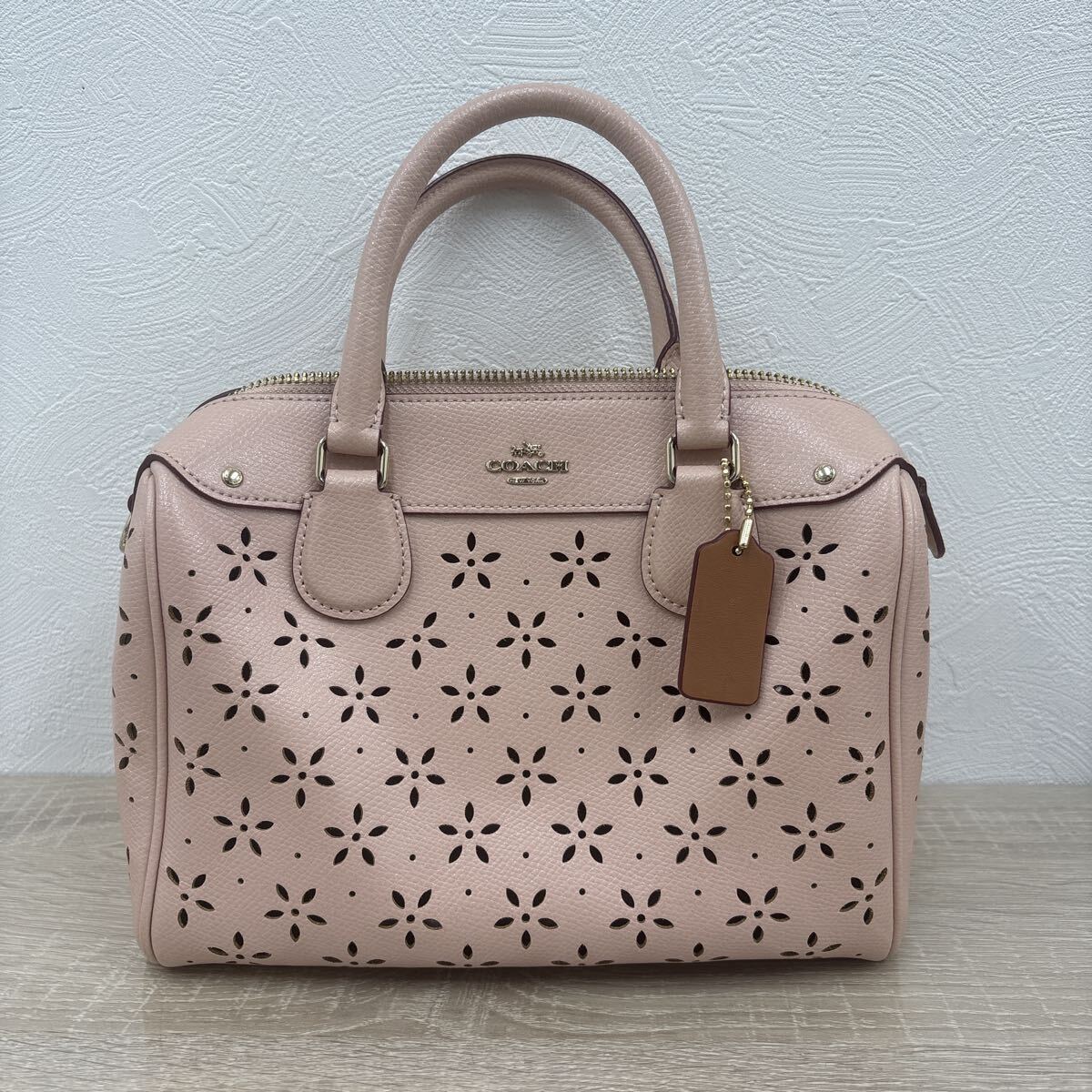 COACH コーチ ミニボストン ショルダーバッグ ピンク 斜め掛け 2WAY ハンドバッグ拍卖