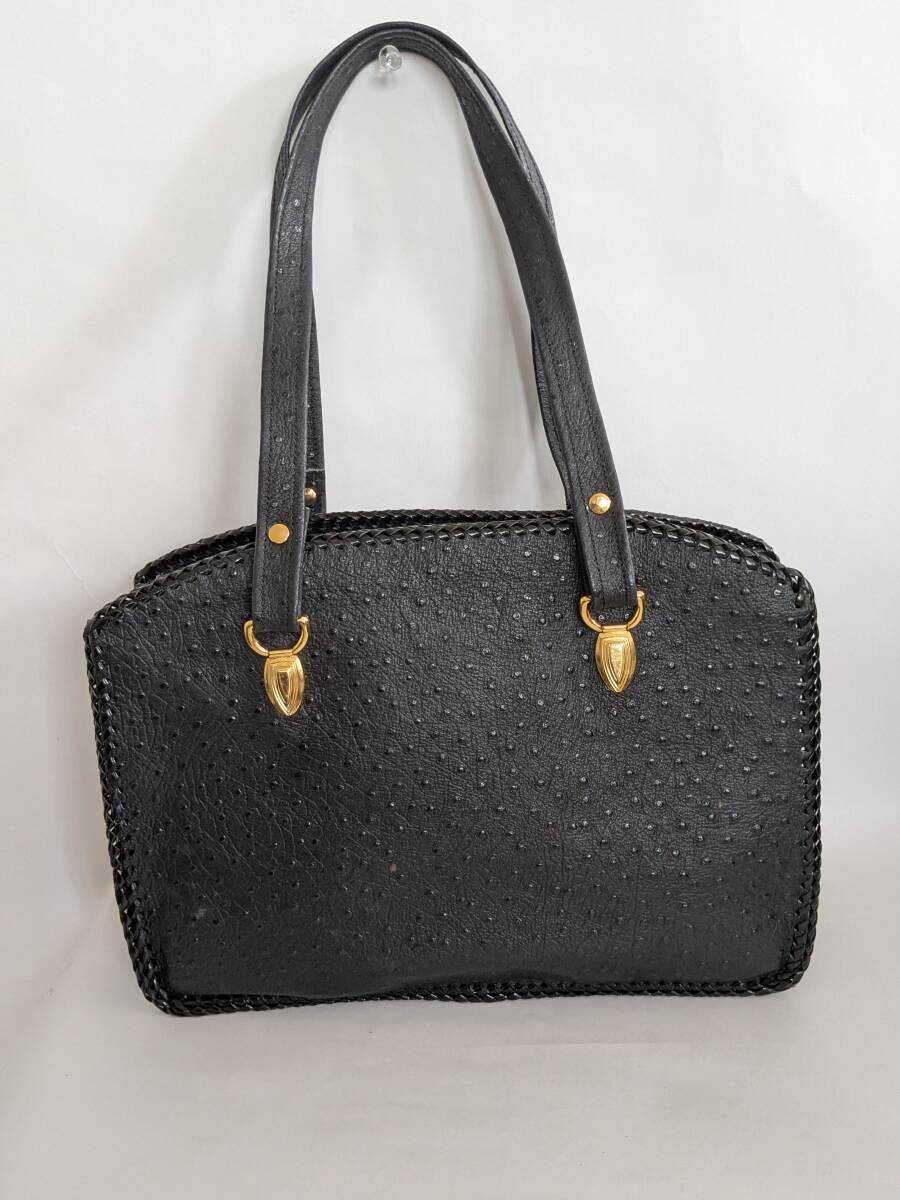 ハンドバッグ オーストリッチ ハンドメイド【訳アリ】拍卖
