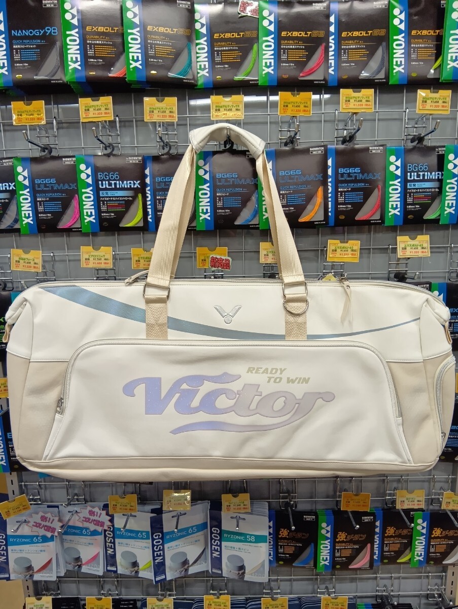 【BR5631 (AL)】VICTOR(ビクター) トーナメントバッグ カラーホワイト/ガーデニア 新品未使用 バドミントン テニス 75×17×33cm拍卖