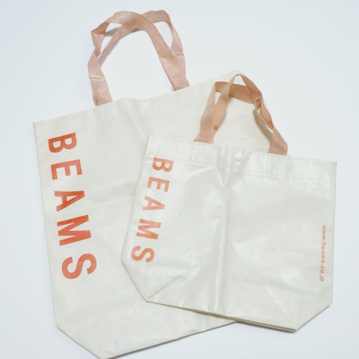 BEAMS ショッパーバッグ大小2枚組(ビームス/エコバッグ/トートバッグ/ショッピングバッグ/買い物袋/手提げ袋/マチ付き)拍卖